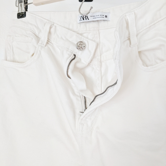 ZARA White High Waisted Jeans Sz 6 - Picture 5 of 5